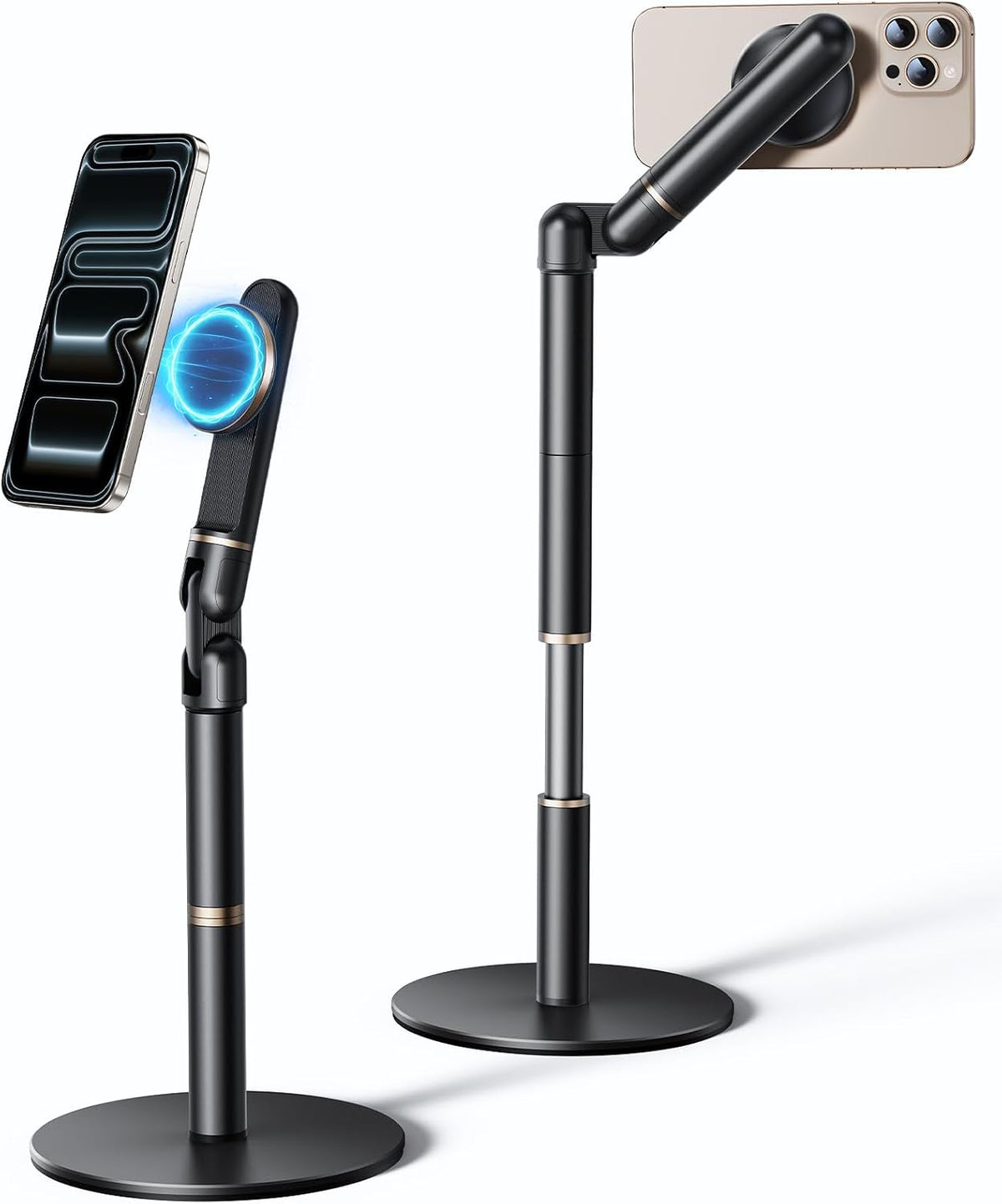 Angle Height Adjustable Magnetic Phone Stand for Desk [10"-25"]