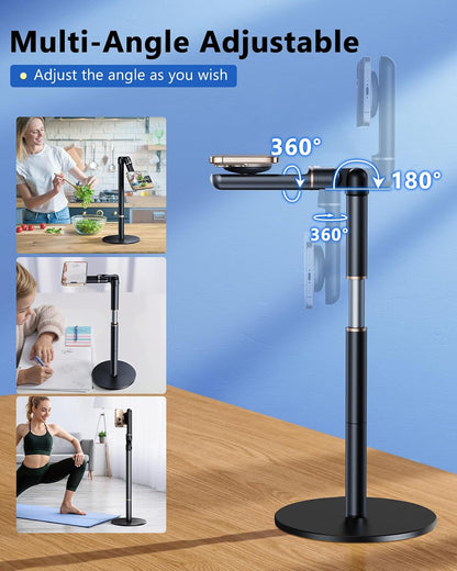 Angle Height Adjustable Magnetic Phone Stand for Desk [10"-25"]